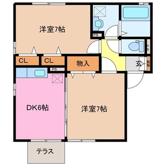 間取図 リビングタウンいせ　Ｂ