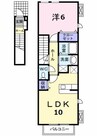 ルナピーノⅡＢ棟 1LDKの間取り
