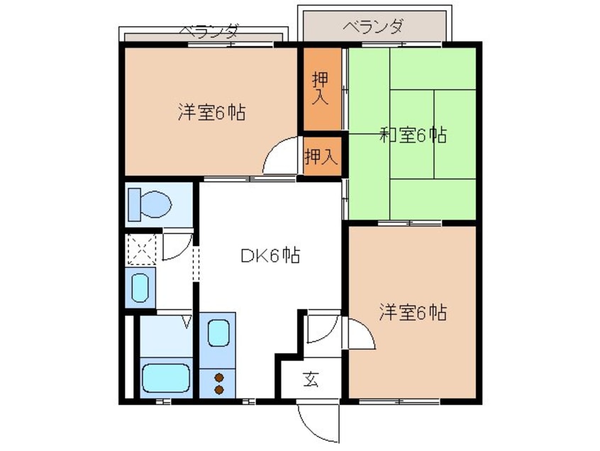 間取図 ネオハイツオークＤ棟