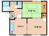 メゾンハイブリッジＢ 2DKの間取り