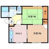 ジゼルB 2DKの間取り