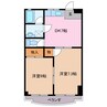 アルファ 2DKの間取り
