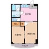 アルファ 2DKの間取り