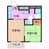 ヴィラ・ローズガーデン 2Kの間取り