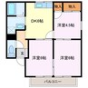 ハイツ千代屋（アパート） 3DKの間取り