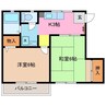 ソファレ高田 2Kの間取り