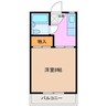 つきみそう 1Kの間取り
