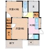 西岡貸家 A 2DKの間取り