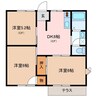 ネオハイツオークＢ棟 3DKの間取り