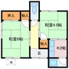 藤原荘 2Kの間取り