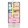 クレセールヴァンブ 2DKの間取り