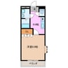 クレアコート 1Kの間取り
