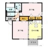 リビングタウンいせ　Ｃ 2DKの間取り