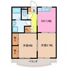 ファイブアイランドⅡ 2DKの間取り