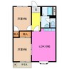 第一マンション 2LDKの間取り