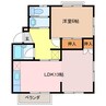 コーポ南本町 1LDKの間取り