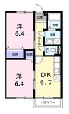 ピアヌーラ 2DKの間取り