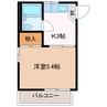 コーポロイヤル 1Kの間取り