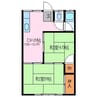 高砂荘 2DKの間取り