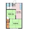 高砂荘 2DKの間取り