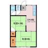 高砂荘 2DKの間取り