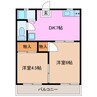 コーポ原 2DKの間取り