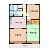 クローバーハイツ中川 3DKの間取り