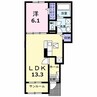 ライラック　Ｂ 1LDKの間取り
