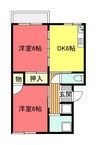 宇治ハイツ 2DKの間取り
