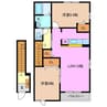 エリュシオン　Ａ棟 2LDKの間取り