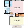 BeBeハイツ 1LDKの間取り