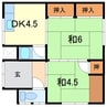 中尾アパート 2DKの間取り
