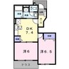 プルーリオン　Ｂ棟 2DKの間取り