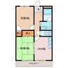 ＭＯＯＮ　ＲＩＶＥＲ　Ａ棟 2DKの間取り