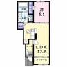 ライラック　Ｂ 1LDKの間取り