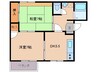 メゾンハイブリッジＢ 2DKの間取り