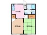 ネオハイツオークＡ棟 2DKの間取り