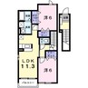 ヴェルデ・ルーチェ　Ｂ棟 2LDKの間取り
