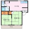 ロイヤルハイツ 2DKの間取り