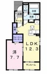 リーヴユイット 1LDKの間取り