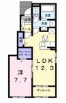 リーヴユイット 1LDKの間取り