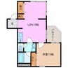 フジタ鳥羽マンション 1LDKの間取り