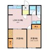 間宮ハイツⅠ 2LDKの間取り