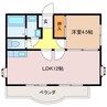 船江第２ロイヤルマンション 1LDKの間取り