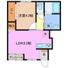 リーシング小俣Ⅱ　B 1LDKの間取り