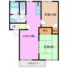 エントピア高丘 2LDKの間取り