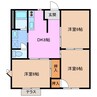 ネオハイツオークＢ棟 3DKの間取り