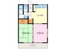 ハイツ宮うら 2DKの間取り