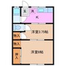 ぽぽちゃん船江 2Kの間取り