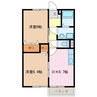 ウエストヒルズ船江山 2DKの間取り